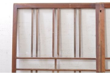 アンティーク建具　大正ロマン　どこか懐かしい雰囲気漂うガラス窓2枚セット(引き戸、ガラス戸)(R-072942)
