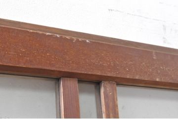 アンティーク建具　大正ロマン　どこか懐かしい雰囲気漂うガラス窓2枚セット(引き戸、ガラス戸)(R-072942)
