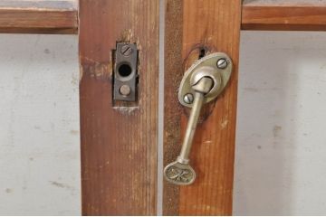 アンティーク建具　大正ロマン　どこか懐かしい雰囲気漂うガラス窓2枚セット(引き戸、ガラス戸)(R-072942)