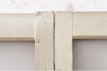 アンティーク建具　ペイント仕上げ限定　大正ロマンな空間づくりにおすすめのガラス窓2枚セット(引き戸、ガラス戸)(R-072944)