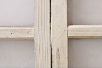 アンティーク建具　ペイント仕上げ限定　大正ロマンな空間づくりにおすすめのガラス窓2枚セット(引き戸、ガラス戸)(R-072944)