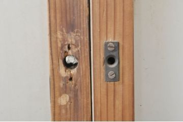 アンティーク建具　ペイント仕上げ限定　大正ロマンな空間づくりにおすすめのガラス窓2枚セット(引き戸、ガラス戸)(R-072944)