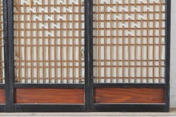 アンティーク建具　上質な和の空間を演出する書院障子戸4枚セット(引き戸、書院戸、窓)(R-072946)