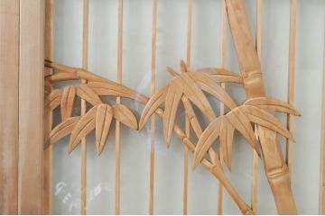 ビンテージ建具　希少　両面ガラス　迫力ある虎の彫刻入り書院戸2枚セット(窓、引き戸、ガラス戸、ヴィンテージ)(R-072947)
