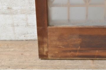 ビンテージ建具　希少　両面ガラス　迫力ある虎の彫刻入り書院戸2枚セット(窓、引き戸、ガラス戸、ヴィンテージ)(R-072947)