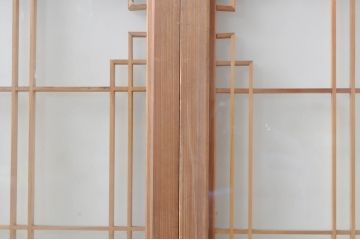 アンティーク建具　両面ガラス　お洒落な雰囲気を演出する書院戸4枚セット(引き戸、ガラス戸、窓)(R-072948)