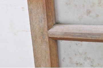 アンティーク建具　素朴な木味が魅力的なガラス窓2枚セット(引き戸、ガラス戸)(R-072949)