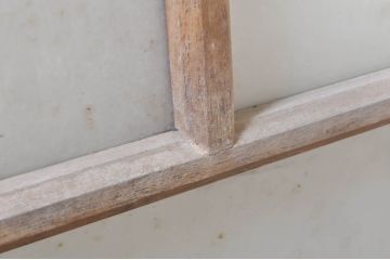 アンティーク建具　素朴な木味が魅力的なガラス窓2枚セット(引き戸、ガラス戸)(R-072949)