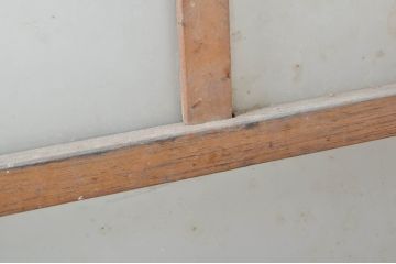 アンティーク建具　素朴な木味が魅力的なガラス窓2枚セット(引き戸、ガラス戸)(R-072949)