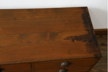 和製アンティーク　横に並べても使える!!　引き出し18杯　レトロな見た目と収納力が魅力的な収納箪笥　(R-072954)