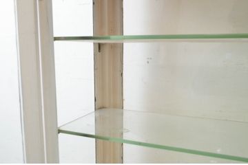 和製アンティーク　ゆらゆらガラス　四面ガラス　お気に入りのコレクションをお洒落にみせてくれるケビントガラスケース(ショーケース、飾り棚、陳列棚、収納棚、戸棚、デンタルケース、デンタルキャビネット)(R-072962)