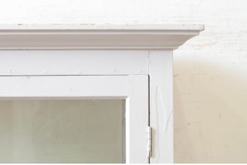 和製アンティーク　ゆらゆらガラス　四面ガラス　お気に入りのコレクションをお洒落にみせてくれるケビントガラスケース(ショーケース、飾り棚、陳列棚、収納棚、戸棚、デンタルケース、デンタルキャビネット)(R-072962)