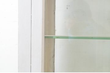 和製アンティーク　ゆらゆらガラス　四面ガラス　お気に入りのコレクションをお洒落にみせてくれるケビントガラスケース(ショーケース、飾り棚、陳列棚、収納棚、戸棚、デンタルケース、デンタルキャビネット)(R-072962)