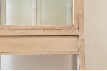 和製アンティーク　ゆらゆらガラス　四面ガラス　お気に入りのコレクションをお洒落にみせてくれるケビントガラスケース(ショーケース、飾り棚、陳列棚、収納棚、戸棚、デンタルケース、デンタルキャビネット)(R-072962)