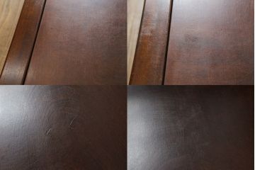 中古　松本民芸家具　洋館に似合う佇まいのD型布張り椅子(ベンチ、ソファ、3人掛けソファ)(定価約55万円)(R-072963)