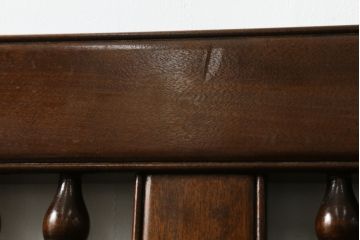 中古　松本民芸家具　洋館に似合う佇まいのD型布張り椅子(アームチェア、1人掛けソファ)(R-072965)