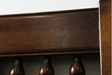中古　松本民芸家具　洋館に似合う佇まいのD型布張り椅子(アームチェア、1人掛けソファ)(R-072965)