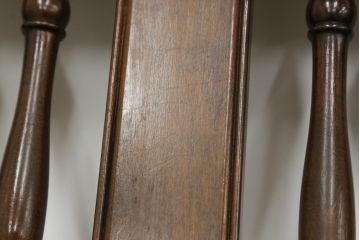 中古　松本民芸家具　洋館に似合う佇まいのD型布張り椅子(アームチェア、1人掛けソファ)(R-072966)