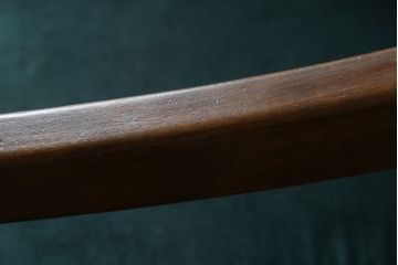 中古　松本民芸家具　洋館に似合う佇まいのD型布張り椅子(アームチェア、1人掛けソファ)(R-072966)