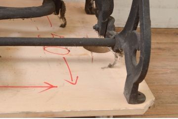 希少!!　ジャンク品　ドイツ製　置くだけで絵になる素敵な足踏みミシン(八方ミシン、ミシンテーブル、ミシン台、工業用ミシン、サイドテーブル、ディスプレイ、ドイツ)(R-072967)