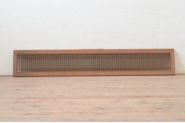 アンティーク建具　片面すりガラス　和モダンな空間づくりにおすすめ!格子入りガラス欄間1枚(明かり取り、明り取り)(R-072974)