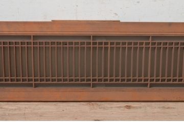 アンティーク建具　片面すりガラス　和モダンな空間づくりにおすすめ!格子入りガラス欄間1枚(明かり取り、明り取り)(R-072974)