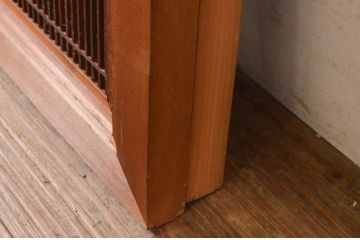 アンティーク建具　繊細な格子が目を惹く筬欄間2枚セット(明かり取り、明り取り、オサランマ、おさらんま、格子欄間)(R-072976)