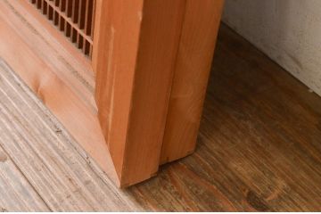 アンティーク建具　繊細な格子が目を惹く筬欄間2枚セット(明かり取り、明り取り、オサランマ、おさらんま、格子欄間)(R-072977)