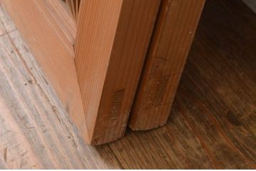 アンティーク建具　片面ガラス　華やかな和の空間を演出する組子欄間2枚セット(明り取り、明かり取り)(R-072981)