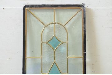 未使用品　青ダイヤ(あおダイヤ)　デットストック品のステンドグラス(建具、ドア、窓、照明、衝い立て、衝立、つい立て)(定価約7万5千円)(R-072986)
