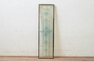 未使用品　青ダイヤ(あおダイヤ)　デットストック品のステンドグラス(建具、ドア、窓、照明、衝い立て、衝立、つい立て)(定価約7万5千円)(R-072986)