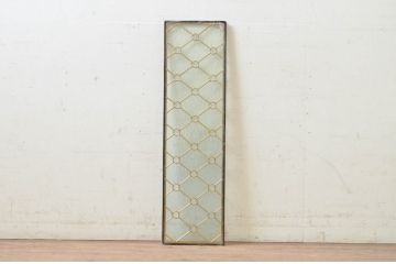 未使用品　菱格子(ヒシクロス)　デットストック品のステンドグラス(建具、ドア、窓、照明、衝い立て、衝立、つい立て)(定価約7万9千円)(R-072988)