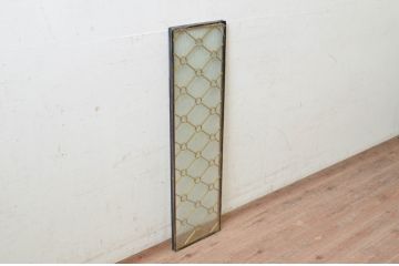 未使用品　菱格子(ヒシクロス)　デットストック品のステンドグラス(建具、ドア、窓、照明、衝い立て、衝立、つい立て)(定価約7万9千円)(R-072988)