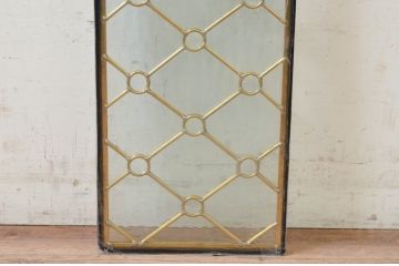 未使用品　菱格子(ヒシクロス)　デットストック品のステンドグラス(建具、ドア、窓、照明、衝い立て、衝立、つい立て)(定価約7万9千円)(R-072988)