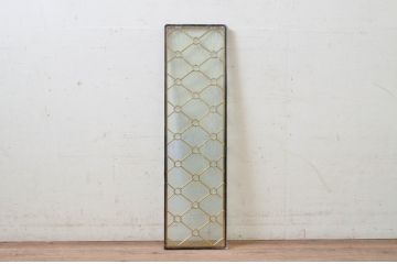 未使用品　菱格子(ヒシクロス)　デットストック品のステンドグラス(建具、ドア、窓、照明、衝い立て、衝立、つい立て)(定価約7万9千円)(R-072988)