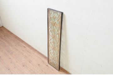 未使用品　風車(かざぐるま)　デットストック品のステンドグラス(建具、ドア、窓、照明、衝い立て、衝立、つい立て)(定価約7万9千円)(R-072989)