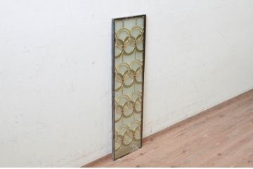 未使用品　二重丸(にじゅうまる)　デットストック品のステンドグラス(建具、ドア、窓、照明、衝い立て、衝立、つい立て)(定価約7万9千円)(R-072990)