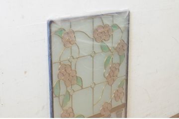 未使用品　バルコニーに咲く花(バルコニーにさくはな)　デットストック品のステンドグラス(建具、ドア、窓、照明、衝い立て、衝立、つい立て)(定価約12万円)(R-072992)