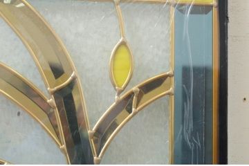 未使用品　白鳥(はくちょう)　デットストック品のステンドグラス(建具、ドア、窓、照明、衝い立て、衝立、つい立て)(定価約12万4千円)(R-072994)