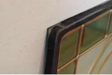 未使用品　赤い牡丹(あかいぼたん)　デットストック品のステンドグラス(建具、ドア、窓、照明、衝い立て、衝立、つい立て)(定価約12万円)(R-072998)