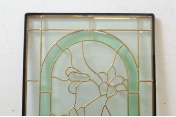 未使用品　湖の菖蒲(みずうみのあやめ)　デットストック品のステンドグラス(建具、ドア、窓、照明、衝い立て、衝立、つい立て)(定価約12万円)(R-073000)