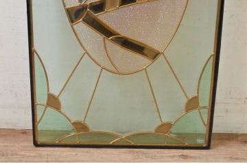 未使用品　幸福の梟(こうふくのふくろう)　デットストック品のステンドグラス(建具、ドア、窓、照明、衝い立て、衝立、つい立て)(定価約15万円)(R-073002)