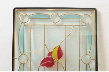 未使用品　木の実(きのみ)　デットストック品のステンドグラス(建具、ドア、窓、照明、衝い立て、衝立、つい立て)(定価約12万円)(R-073004)