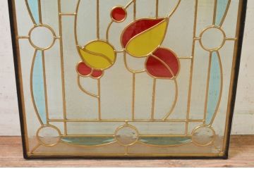 未使用品　木の実(きのみ)　デットストック品のステンドグラス(建具、ドア、窓、照明、衝い立て、衝立、つい立て)(定価約12万円)(R-073004)