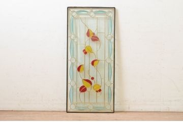 未使用品　木の実(きのみ)　デットストック品のステンドグラス(建具、ドア、窓、照明、衝い立て、衝立、つい立て)(定価約12万円)(R-073004)