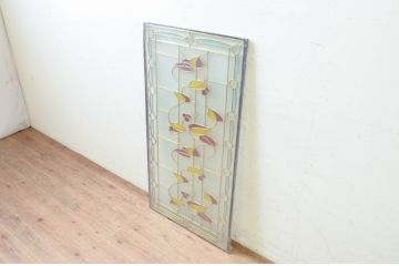 未使用品　木の実(きのみ)　デットストック品のステンドグラス(建具、ドア、窓、照明、衝い立て、衝立、つい立て)(定価約15万円)(R-073007)