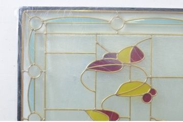 未使用品　木の実(きのみ)　デットストック品のステンドグラス(建具、ドア、窓、照明、衝い立て、衝立、つい立て)(定価約15万円)(R-073007)