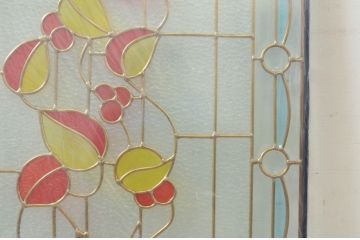 未使用品　木の実(きのみ)　デットストック品のステンドグラス(建具、ドア、窓、照明、衝い立て、衝立、つい立て)(定価約15万円)(R-073008)
