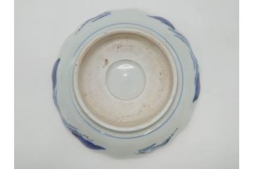 江戸後期〜幕末　伊万里　染付　山水図　約14cm　4.4寸　細やかな意匠が施された上品な雰囲気を高めるなます皿5枚セット(深皿、和皿、和食器、四寸四分)(R-073011)