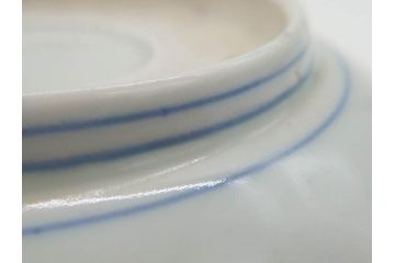 江戸後期〜幕末　伊万里　染付　山水図　約14cm　4.4寸　細やかな意匠が施された上品な雰囲気を高めるなます皿5枚セット(深皿、和皿、和食器、四寸四分)(R-073011)